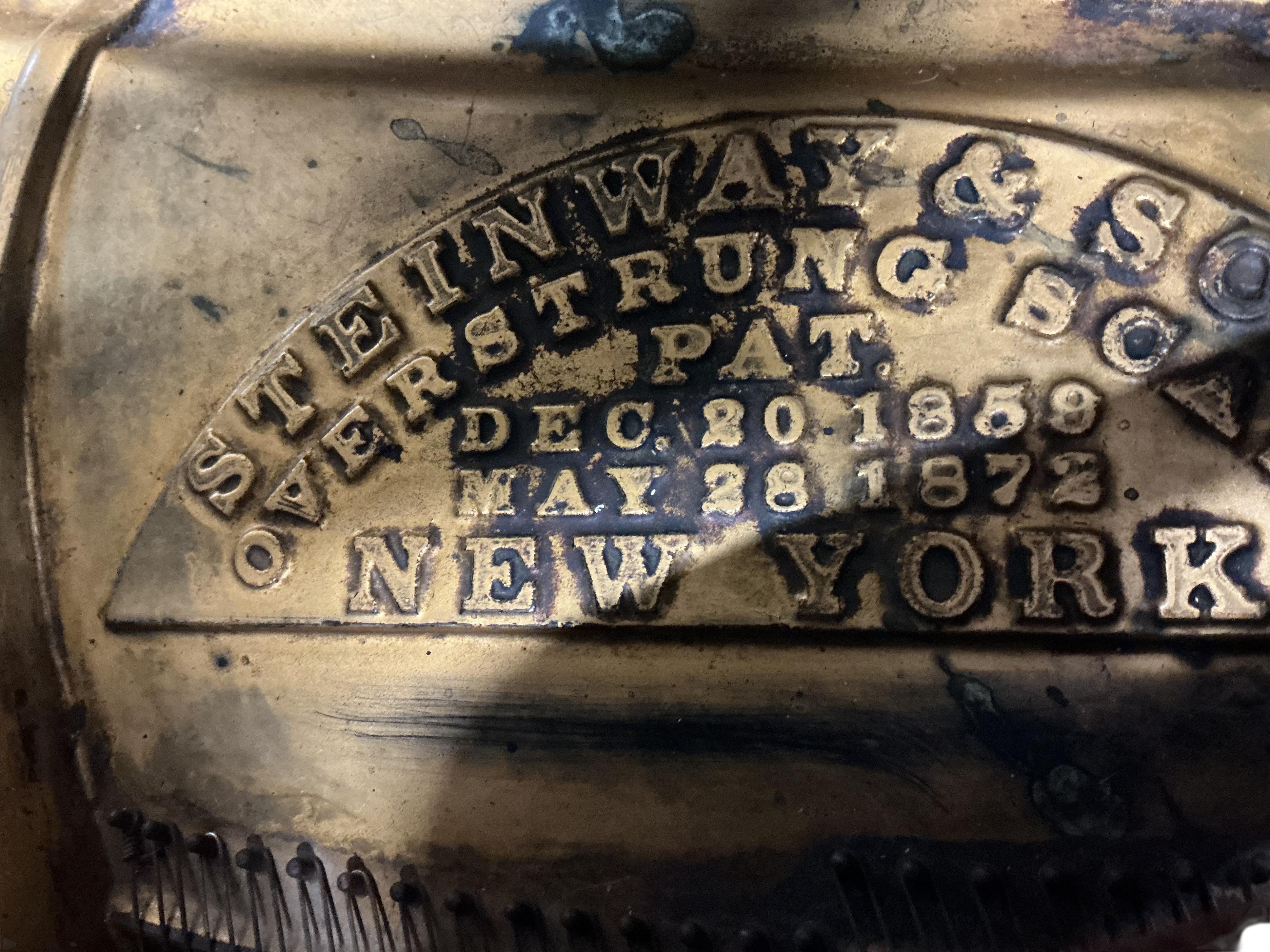 A Steinway rosewood grand piano, length 180cm, width 143cm, height 98cm CITES Submission reference QSWF2A3L